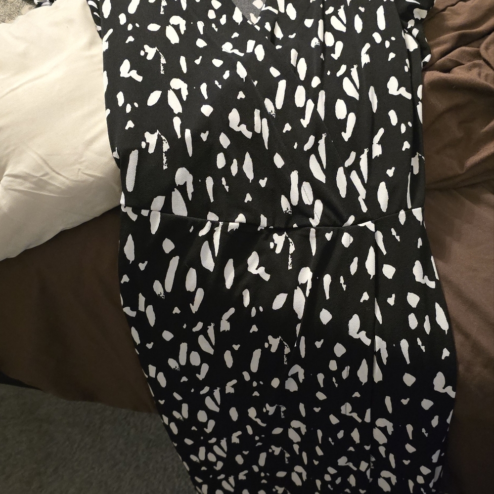 Nine West Black and White Patterned Dress